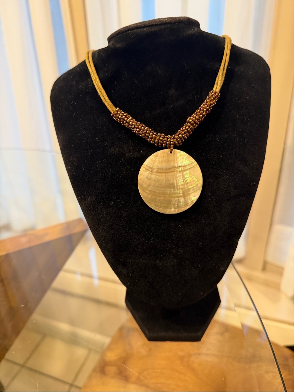 Lia Sophia Gold Tone Shell Pendant Necklace